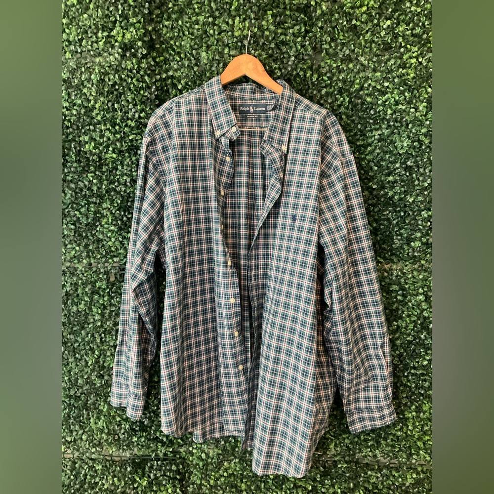 Ralph Lauren Green and Blue Plaid Shirt